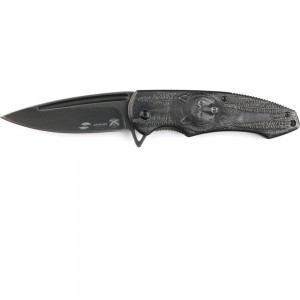 Нож Stinger 82.5 мм, чёрный с медведем FK-S063GY