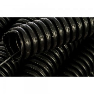 Гофрированная труба Строитель ПНД безгалогенная HF черная с/з д16 100м PR.021651