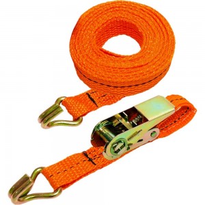Стяжной ремень с крюками (25мм, 1,2т, 6м оранжевый) СТРОП-ПРО SP02983