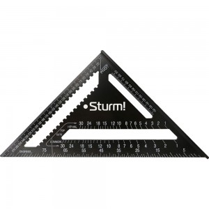Угольник Sturm 300мм, алюминиевый сплав, чёрная оксидация, белая шкала, 2020-07-300