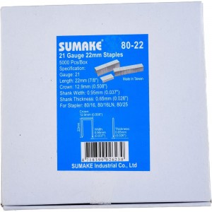 Скобы (22 мм) 5000 шт. для пневмостеплера 80/25 Sumake 80-22