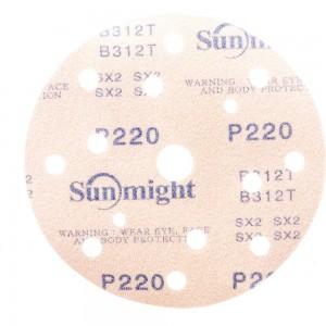 Круг шлифовальный на липучке GOLD B312T (100 шт; 150 мм; 15 отверстий; Р220) SUNMIGHT 44311