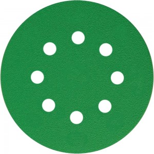 Круг шлифовальный FILM L312T (5 шт; 125 мм; на липучке; 8 отв; зелёный; P240) SUNMIGHT 53212R