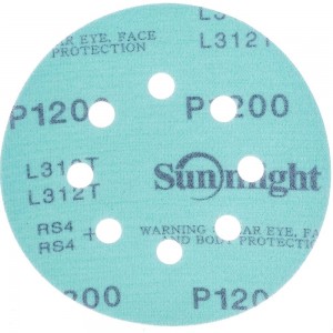 Круг шлифовальный FILM L312T+ (5 шт; 125 мм; на липучке; 8 отв; зелёный; P1200) SUNMIGHT 53221R
