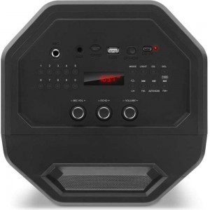 Портативная колонка SVEN АС PS-650 черная, 50 Вт, TWS, Bluetooth, FM, USB, microSD, LED-дисплей, 4000 мА*ч SV-018450