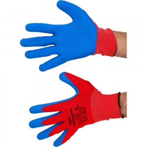 Полиэфирные перчатки с рельефным латексным покрытием СВС RUBYSENS 1 пара, р.9 pe15nl_9