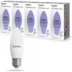 Светодиодная лампа Sweko 5 шт 42LED-C35-10W-230-6500K-E27