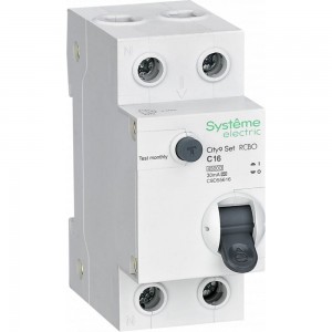 Автоматический выключатель дифференциального тока Systeme Electric City9 set АВДТ 1p+n с 16а 4.5ka 30мА тип-a 230В C9D55616