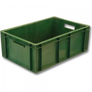 Мясной ящик п/э 600х400х250 сплошной зеленый, вес 2,2 кг Тара.ру 01095