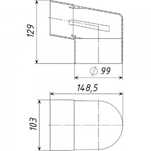 Угловой отвод Татполимер ТП-89.100 (прямоугольный; 65x100 мм; на диаметр 100 мм; серый) 29485