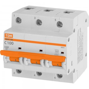 Автоматический выключатель TDM ВА47-100 3Р 100А 10кА С SQ0207-0077