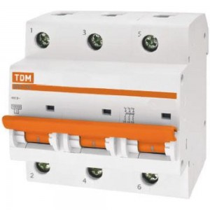 Автоматический выключатель TDM ВА47-100 3Р 16А 10кА D SQ0207-0024