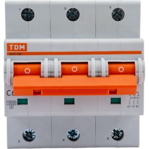 Автоматический выключатель TDM ВА47-125 3Р 63А 15кА С SQ0208-0081