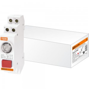 Кнопочный выключатель с индикацией TDM ВКИ-47 красный LED 2НО;1НЗ AC/DC SQ0214-0002