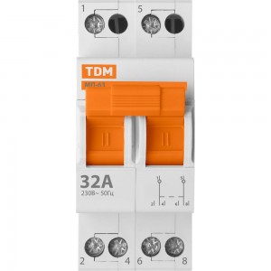 Модульный трехпозиционный переключатель TDM МП-63 2P 32А SQ0224-0015