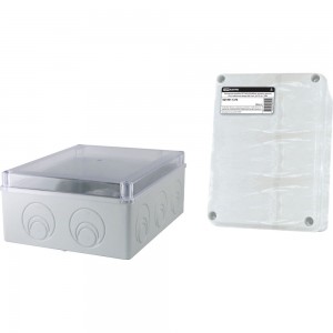 Распаечная коробка с прозрачной крышкой ОП 240х195х90мм, IP55, кабельные ввода d28-3 шт, d37-2 шт, TDM SQ1401-1276