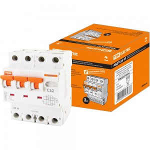 Автоматический выключатель дифференциального тока селективного типа TDM АВДТ 63S 4P C32 100мА SQ0202-0044