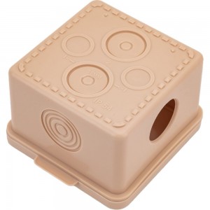 Распаячная коробка TDM ОП 65х65х50мм, крышка, сосна, IP54, 4входа индивидуальный штрихкод SQ1401-0711