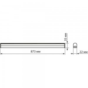 Светильник TDM ФИТО 06-14-001 14 Вт, IP20, l=873 мм, с выкл., SQ0372-1002