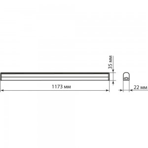 Светильник TDM ФИТО 06-18-001 18 Вт, IP20, l=1173 мм, с выкл., SQ0372-1003