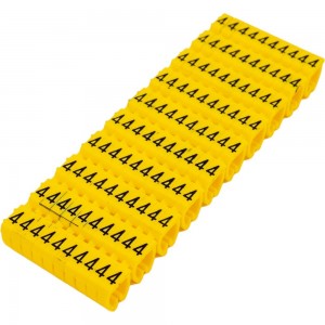 Наборный маркер TDM символ 4, желтый, 6 мм2, 100 штук SQ0534-0050