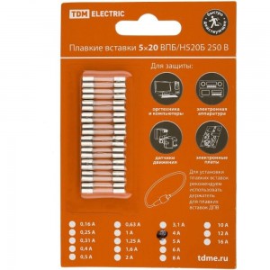 Плавкая вставка TDM ВПБ6-12 4А 250В упак 10 шт. SQ0738-0012