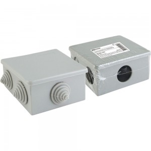 Распаячная коробка TDM ОП 80x80x40мм, крышка, IP44, 6 входов индивидуальный штрихкод SQ1401-1235