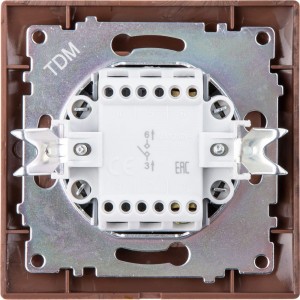 1-клавишный выключатель TDM 10А венге Лама SQ1815-0401