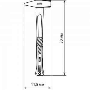 Слесарный молоток TDM 500 гр, кованый, с усиленной прорезиненной фибергласовой рукояткой Алмаз SQ1036-0113