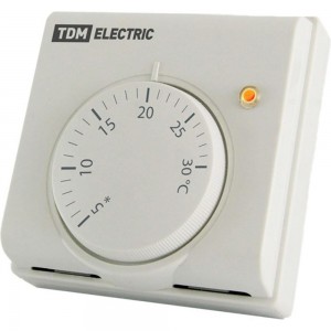 Термостат механический открытого монтажа НТ-1 (индикатор; вкл/выкл; 10 А; 230 В; белый) TDM SQ2503-0009
