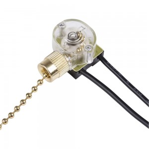 Сонетка-выключатель для бра с цепочкой TDM 3А, 250В, золото SQ1806-0226