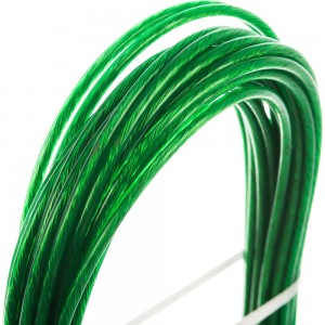 Металлополимерный цветной трос 3мм 10м зеленый Tech-Krep 136589