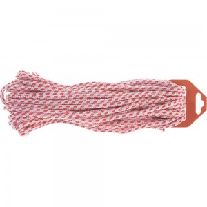 Плетеный шнур Tech-Krep ПП, 5 мм с сердечником, 16-прядный, высокопрочный, цветной, 20 м 139911