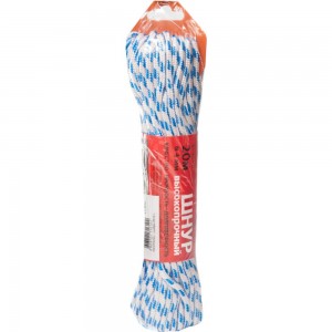 Плетеный шнур Tech-Krep ПП, 4 мм, с сердечником, 16-прядный, высокопрочный, цветной, 20 м 139909