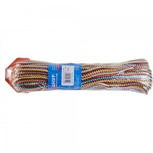 Вязаный шнур (ПП, 8 мм, с сердцевиной, универсальный, цветной, 20 м) Tech-Krep 139950