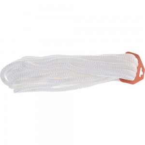 Вязаный шнур (ПП, 12 мм, с сердцевиной, универсальный, белый, 10 м) Tech-Krep 139957