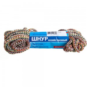 Вязано-плетенный шнур (ПП, 5 мм, хозяйственный, цветной, 20 м) Tech-Krep 139945