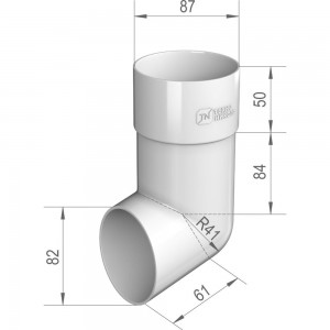 Колено трубы Технониколь (108 градусов; ПВХ; белый; 1 шт) TN519642