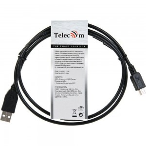 Кабель Telecom USB 2.0 A--mini-B 5P, 1м, черный TC6911BK-1.0M