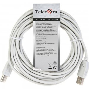 Кабель Telecom USB2.0 A--B 5.0м TC6900-5.0M