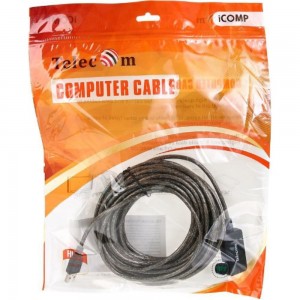 Удлинительный активный кабель Telecom USB2.0-repeater, Am--Af, 10м TUS7049-10M