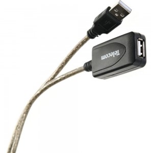 Удлинительный активный кабель Telecom USB2.0-repeater, Am--Af, 10м TUS7049-10M