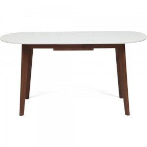 Обеденный стол Tetchair Bosco (боско) раскладной, основание бук, столешница МДФ, 120+30x80 см, белый + коричневый 11258
