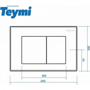 Клавиша смыва Teymi Aina двойной смыв, черный матовый T70013BM ЦБ-00266818