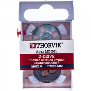 Круглая ручная плашка с направляющей в наборе М6х1.0, HSS, Ф25х9 мм Thorvik D-DRIVE MDG61 52862
