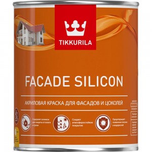 Краска TIKKURILA FACADE SILICON силикон модифицированная для фасадов, глубокоматовая, база A 0,9л 700011473