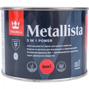 Краска по ржавчине TIKKURILA 3 в 1 metallista база c 0,4 л 135177