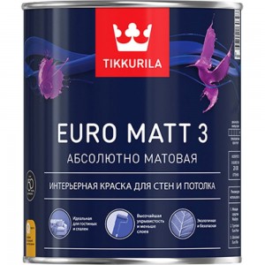 Интерьерная краска TIKKURILA euro matt-3 база с 9 л 40464