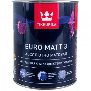 Интерьерная краска TIKKURILA euro matt-3 база с 0,9 л 40600