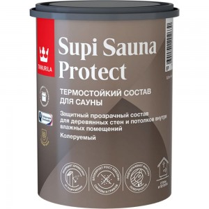 Защитный состав для саун Tikkurila supi sauna protect, полуматовый, база EP, 0.9 л 253709